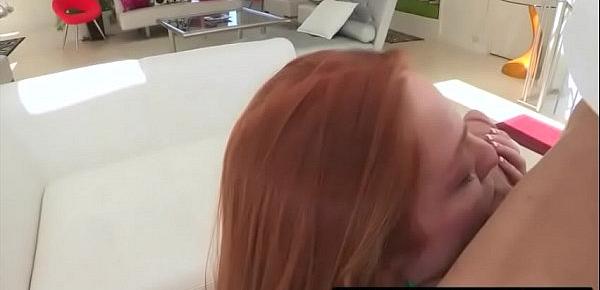  Red hair teen Farrah Flower pussy nailed by huge cock